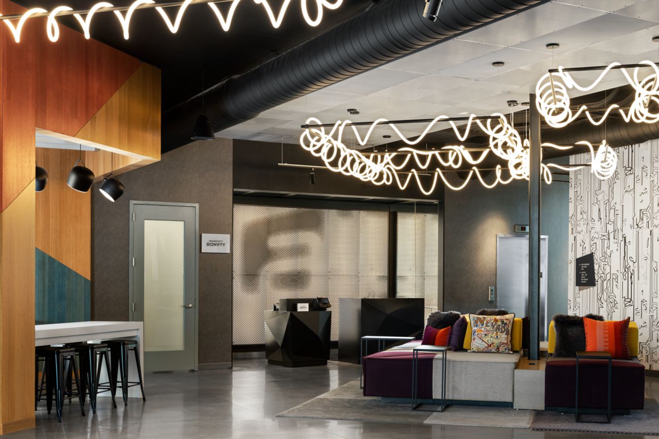 Aloft Henderson lobby and front desk