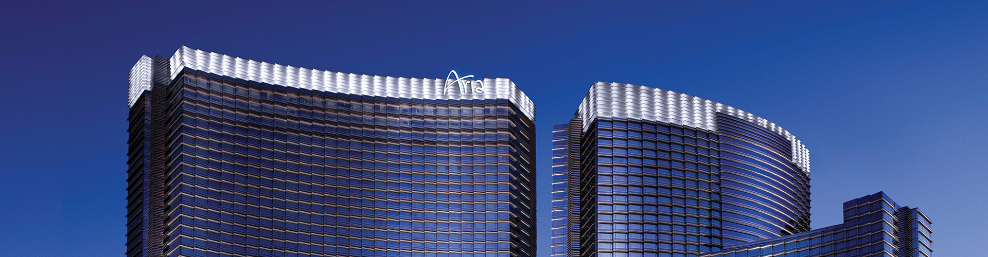 ARIA Resort and Casino towers against the Las Vegas sky