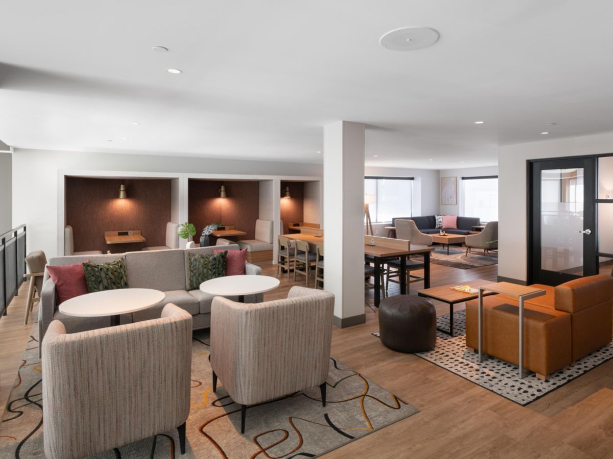 Atwell Suites Henderson shared lounge and workspace