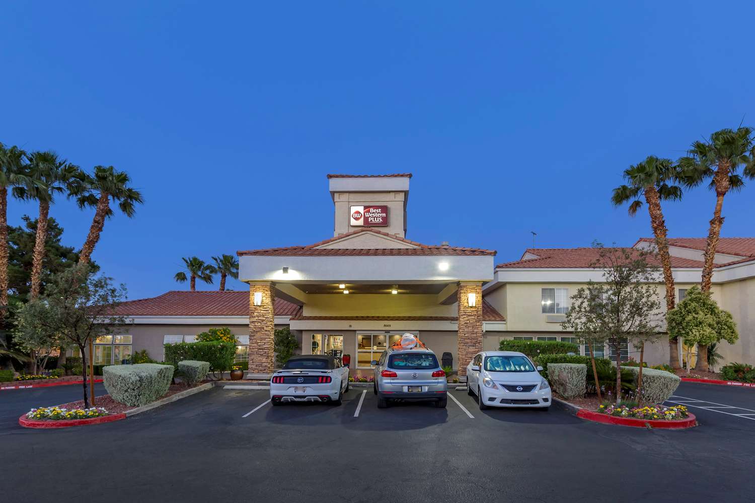 Best Western Plus Las Vegas West exterior at dusk