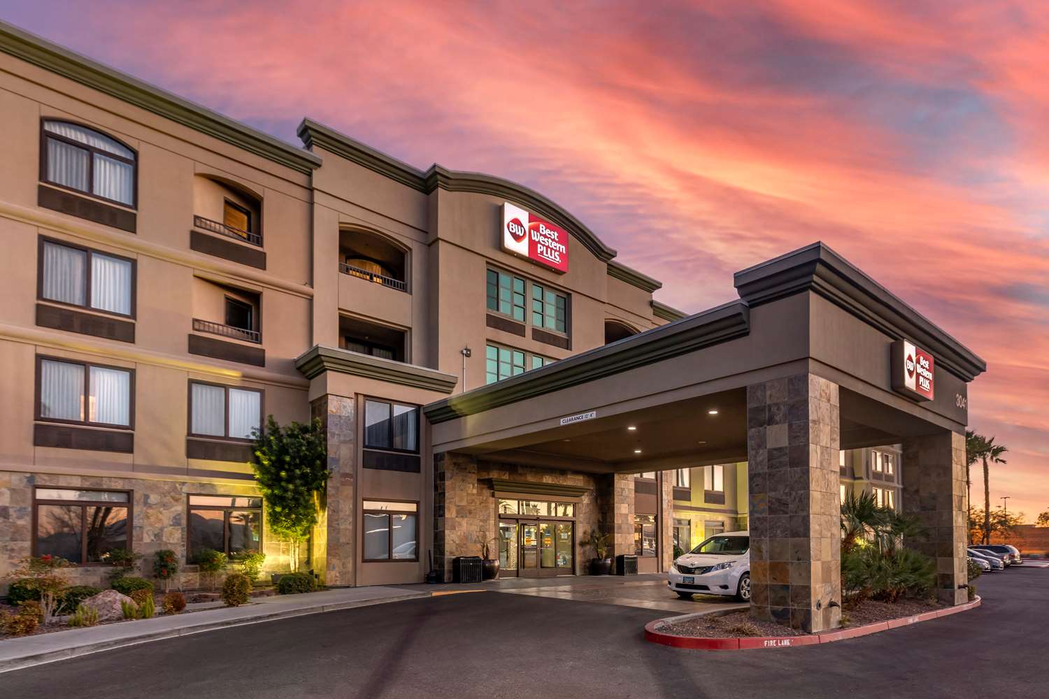Best Western Plus Las Vegas South Henderson exterior at dusk