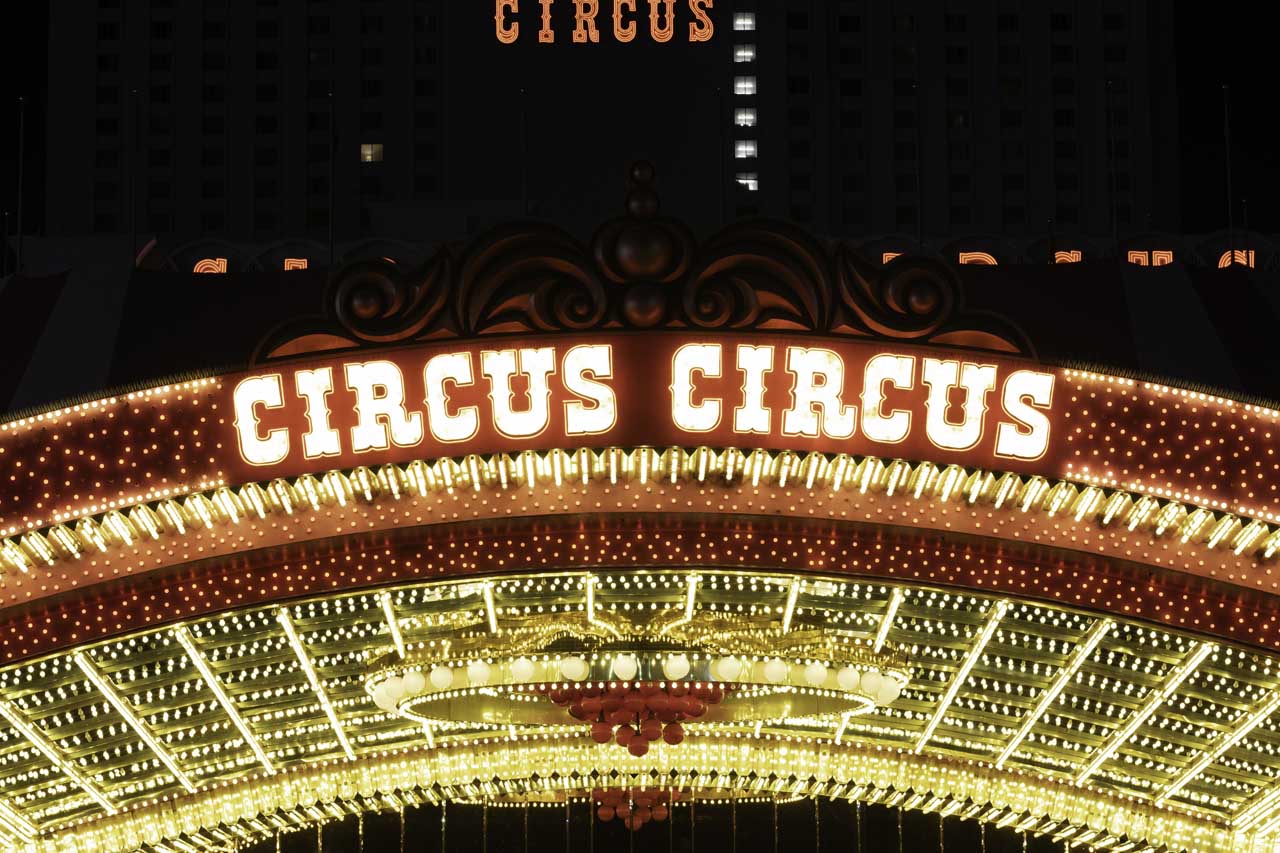 Circus Circus illuminated entrance marquee