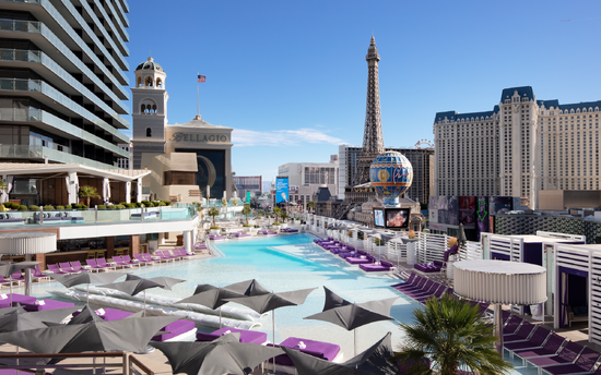 The Cosmopolitan Boulevard Pool overlooking the Las Vegas Strip