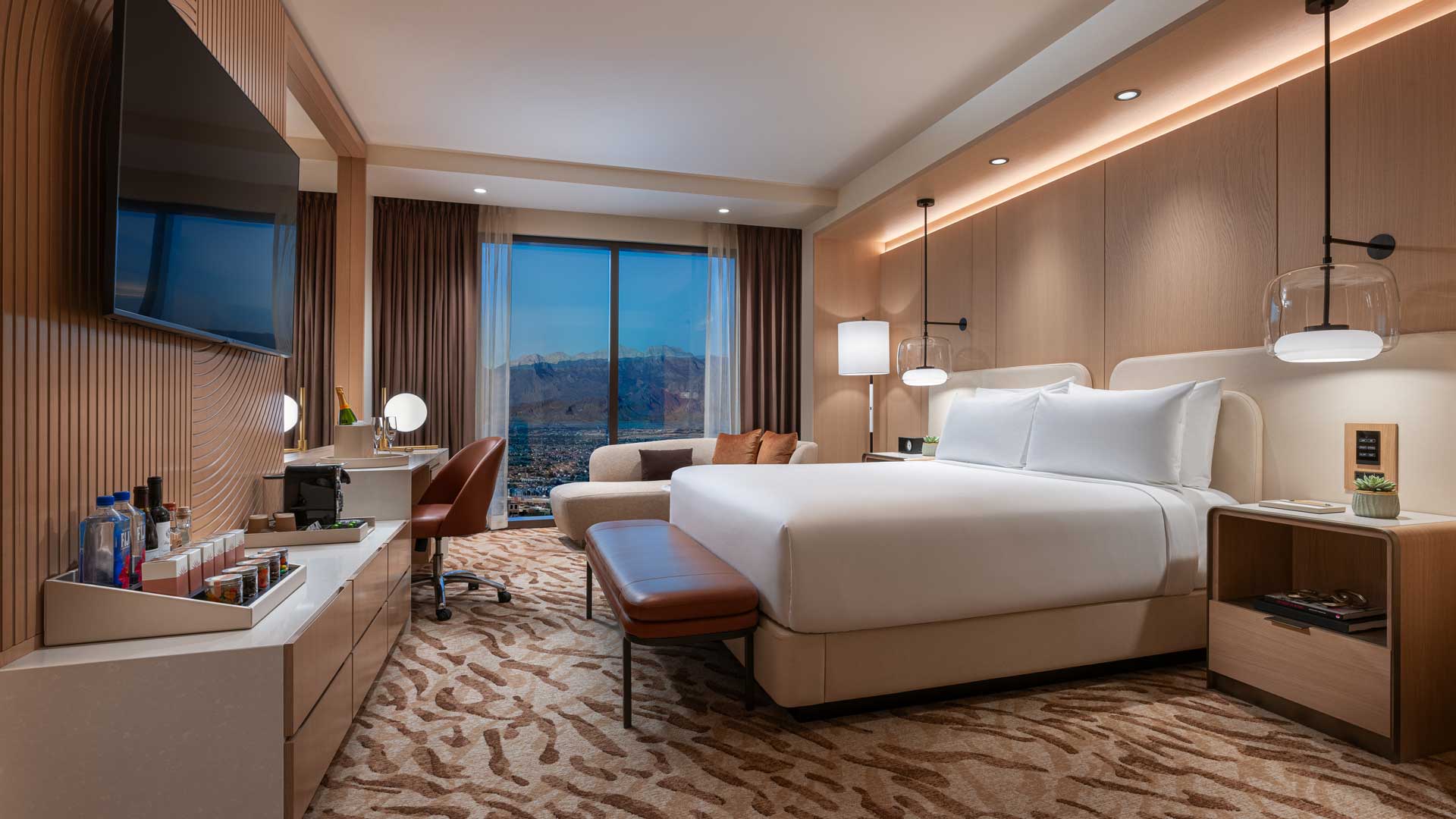 Durango Casino and Resort king guest room with mountain view