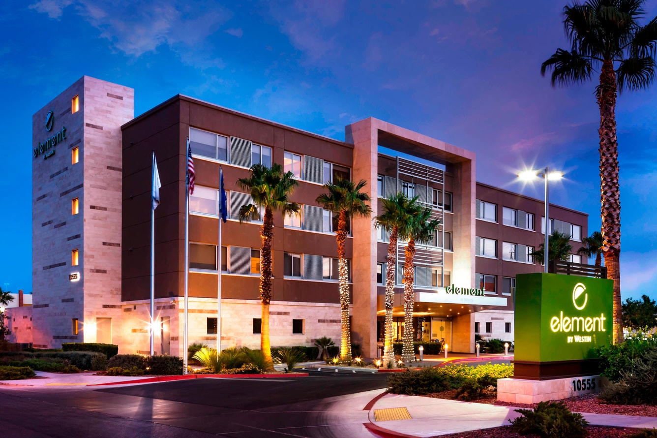 Element Las Vegas Summerlin hotel exterior at dusk