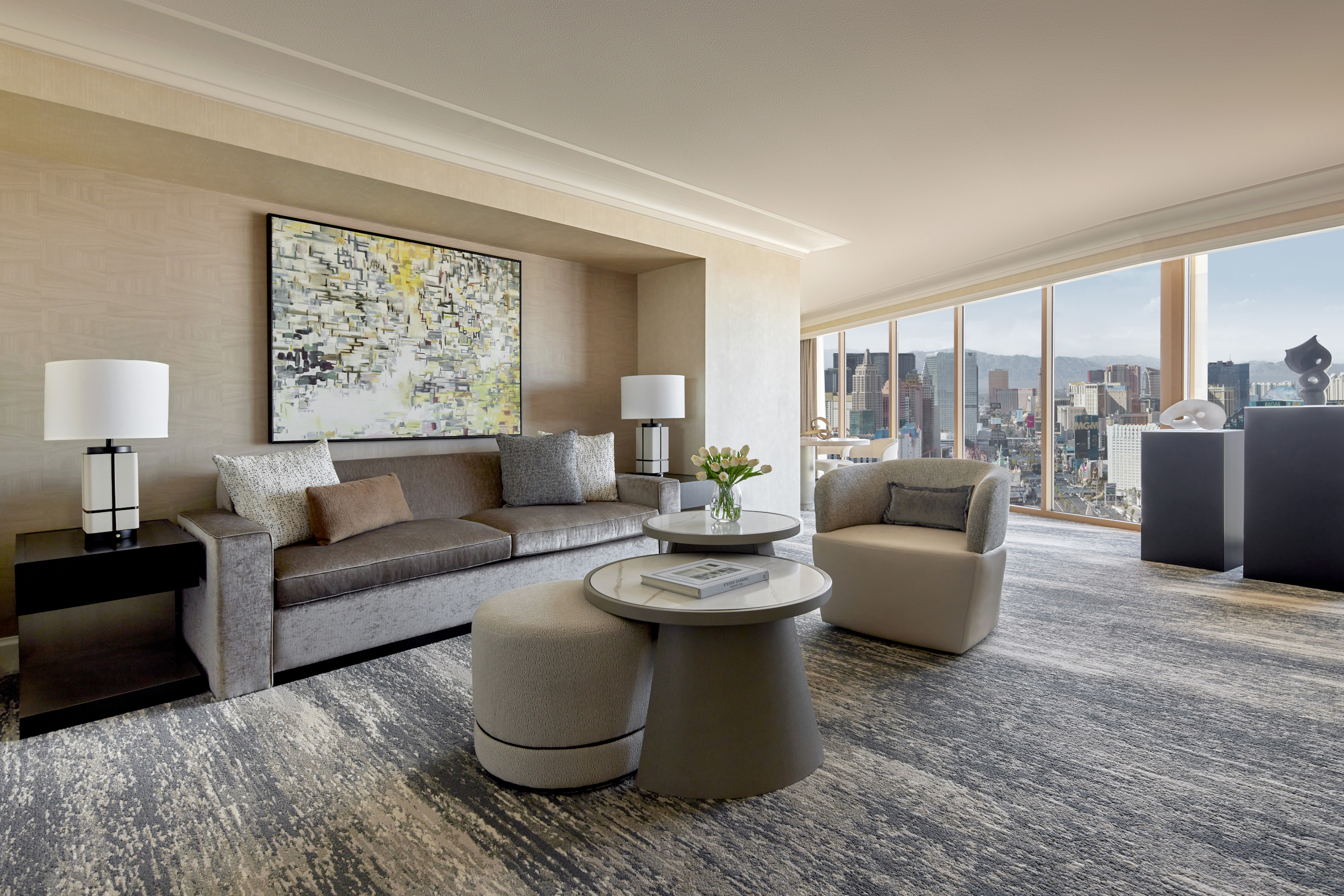 Four Seasons Hotel Las Vegas suite with Strip view