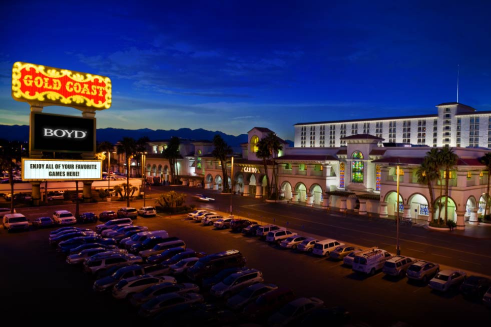 Gold Coast Hotel and Casino exterior at dusk