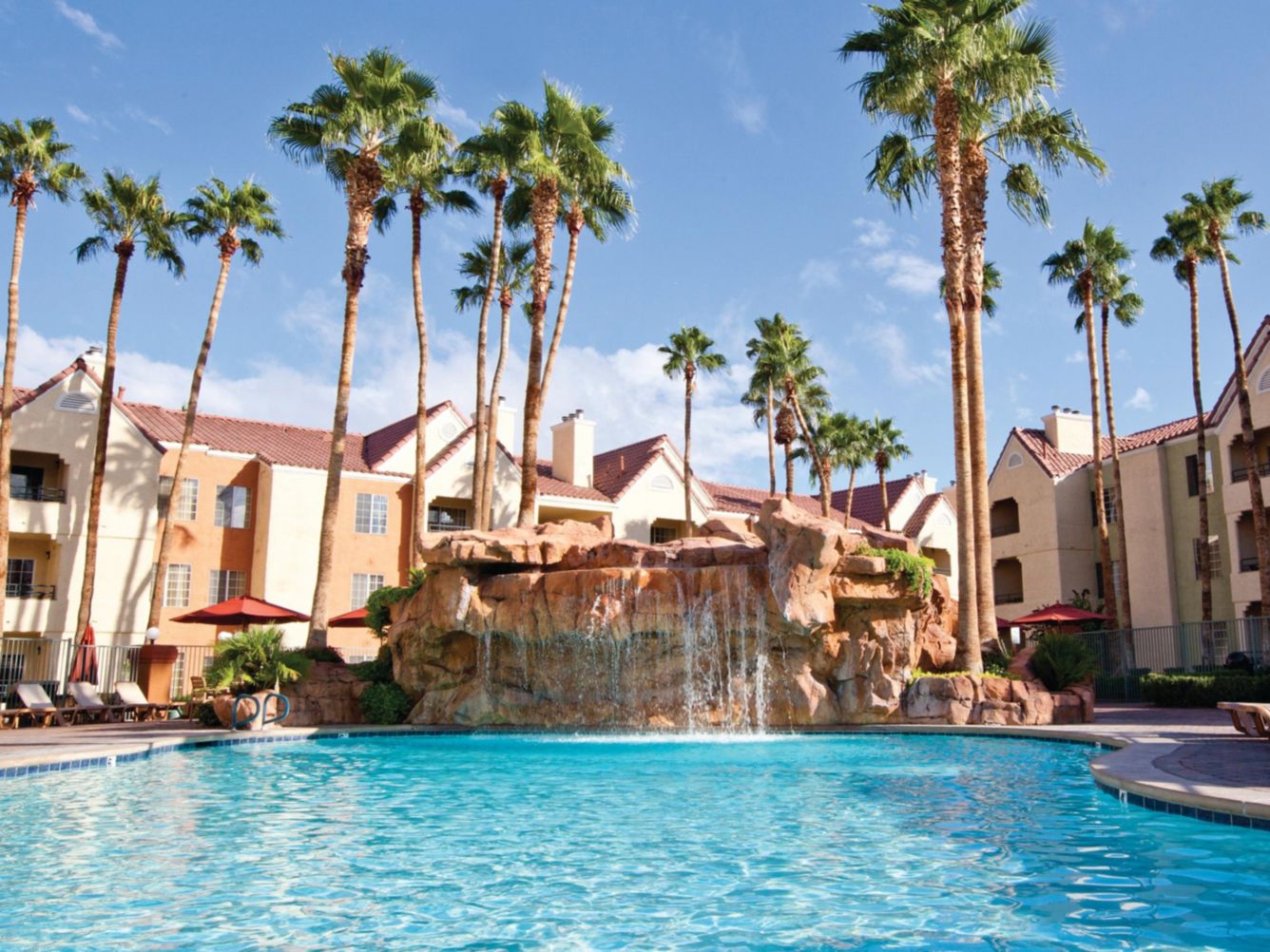 Holiday Inn Club Vacations at Desert Club Resort official pool and waterfall