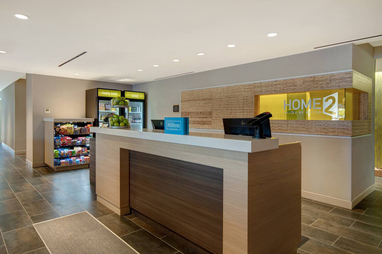 Home2 Suites by Hilton Las Vegas North lobby and front desk