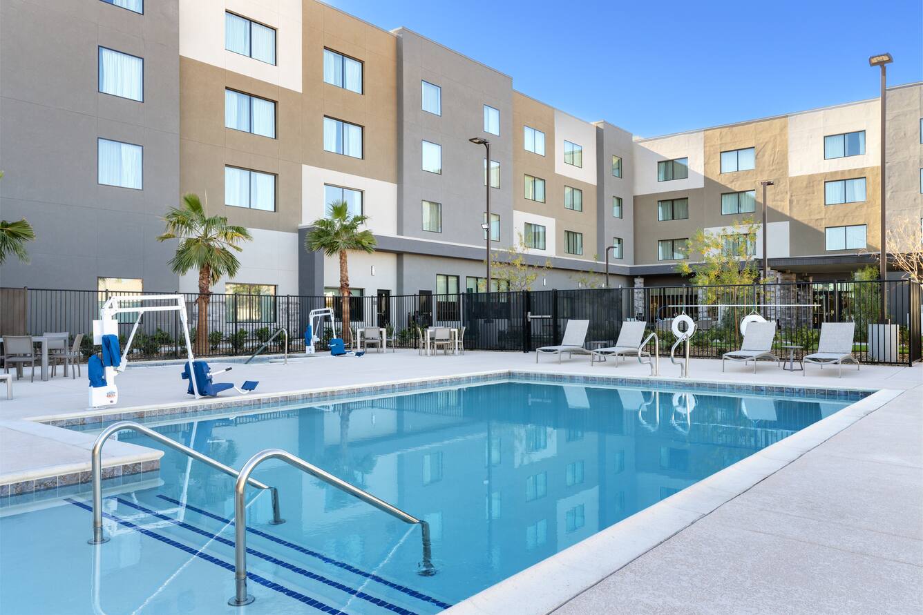 Homewood Suites by Hilton North Las Vegas Speedway outdoor pool and hot tub