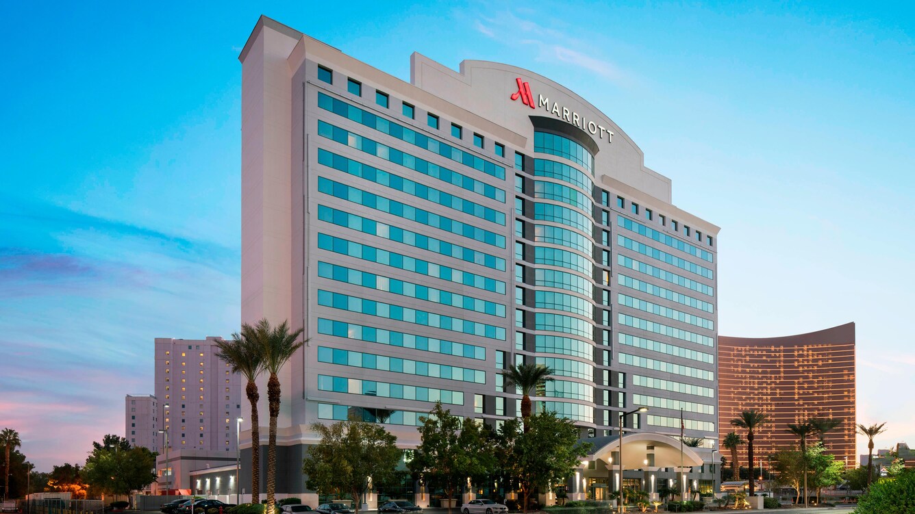 Las Vegas Marriott exterior at dusk