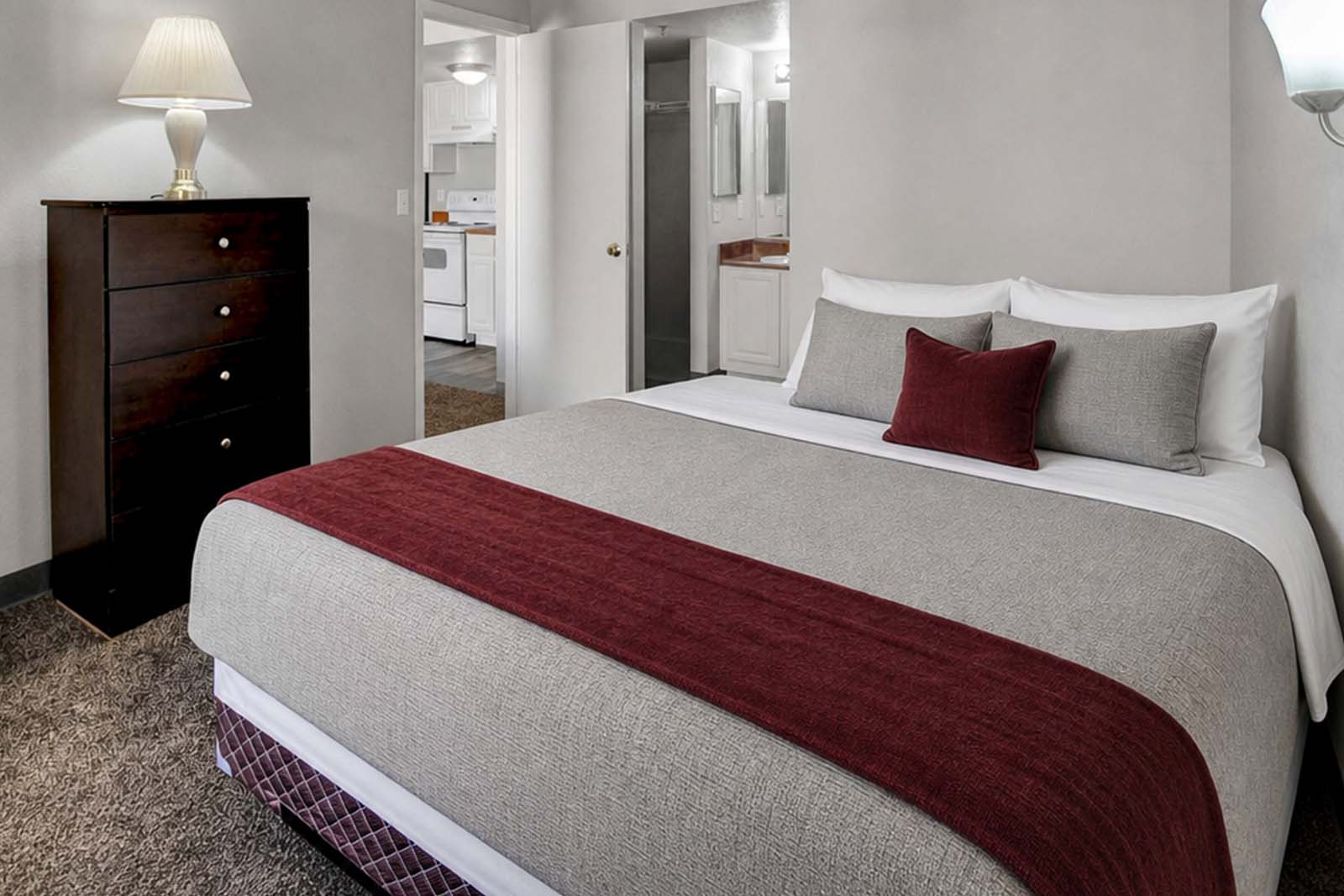 Nellis Suites at Main Gate furnished suite bedroom