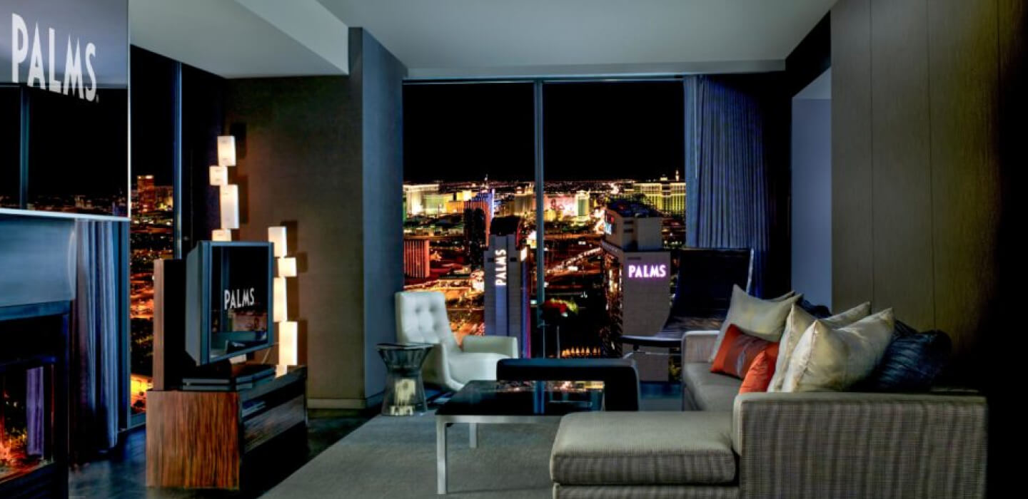 Palms Place Hotel one-bedroom suite living area