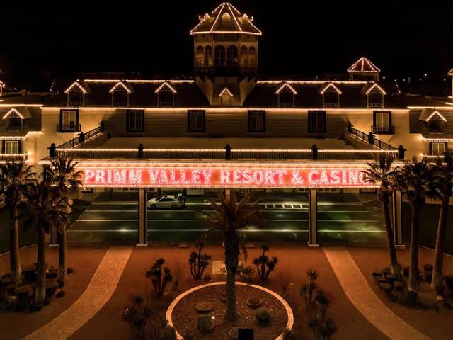 Primm Valley Resort and Casino official exterior at night