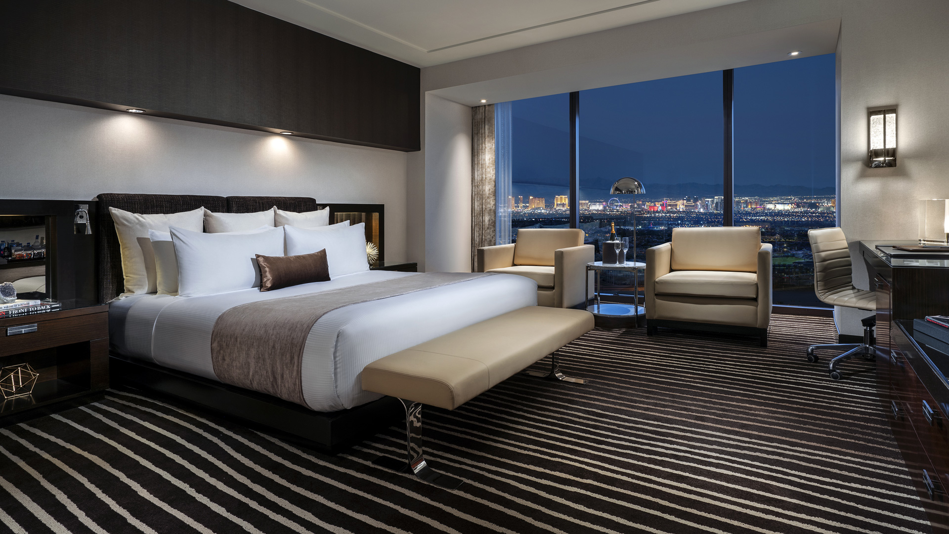 Red Rock Resort signature guest room with Strip view