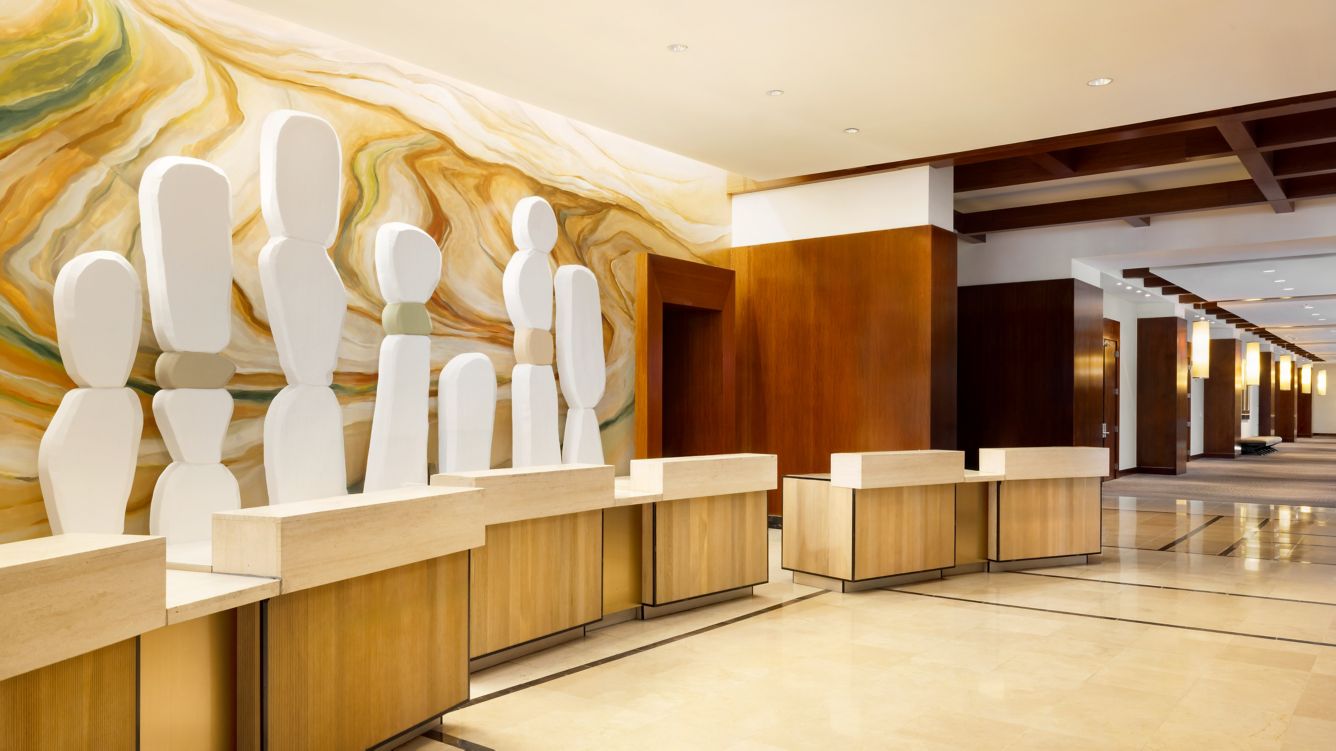 Renaissance Las Vegas Hotel front desk and lobby artwork