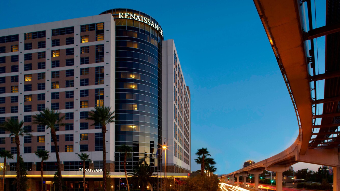 Renaissance Las Vegas Hotel exterior beside the monorail