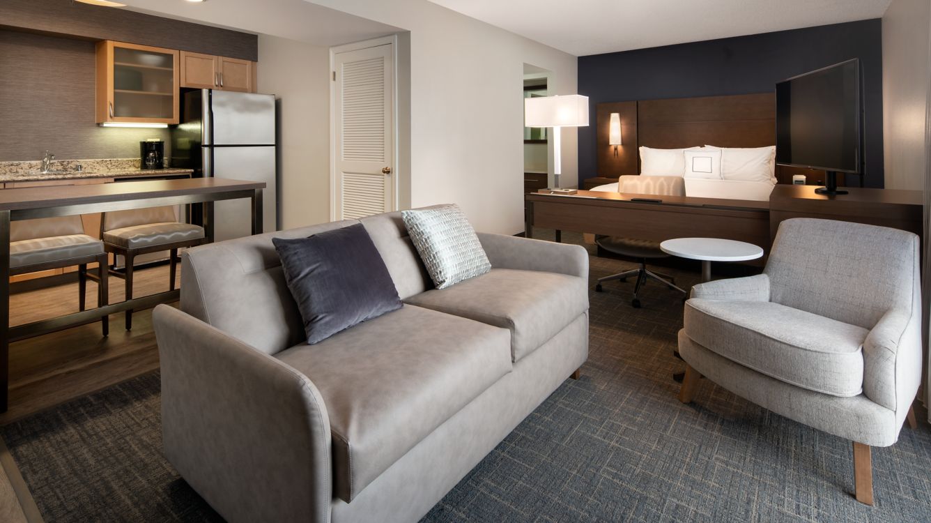 Queen Studio Suite - Living Area - Residence Inn by Marriott Las Vegas Convention Center Suites Queen Studio Suite - Living Area