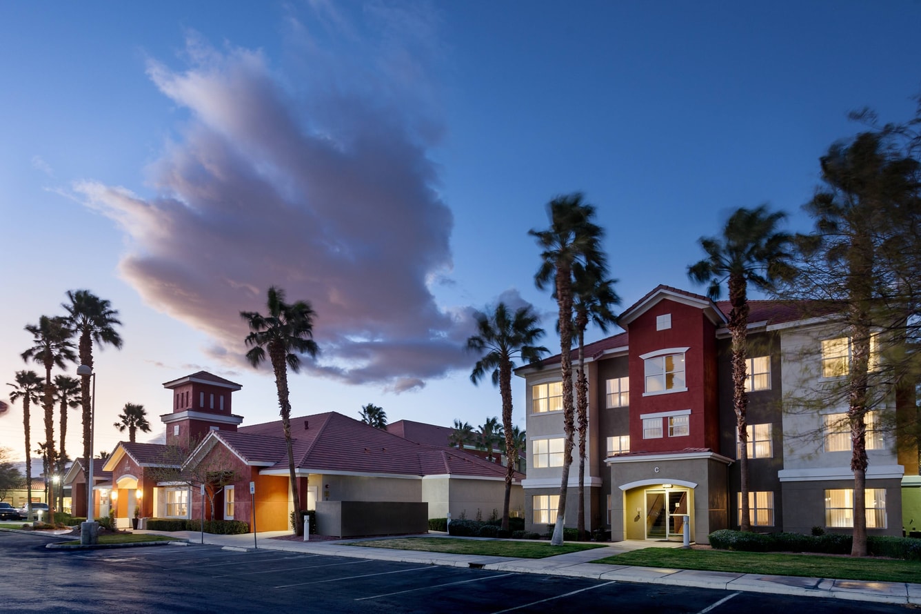 Residence Inn Las Vegas Henderson Green Valley exterior at dusk