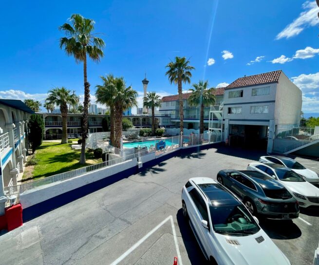 Shalimar Hotel of Las Vegas property exterior and courtyard