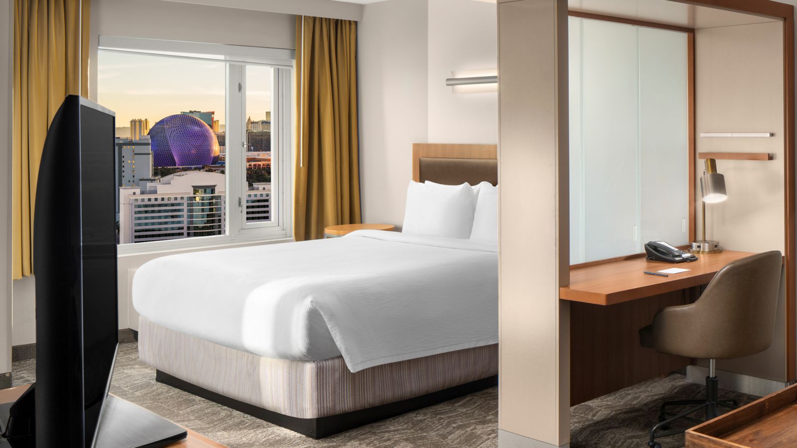 SpringHill Suites Las Vegas Convention Center suite with Sphere view