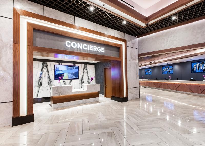 The STRAT Hotel Casino and Tower concierge lobby