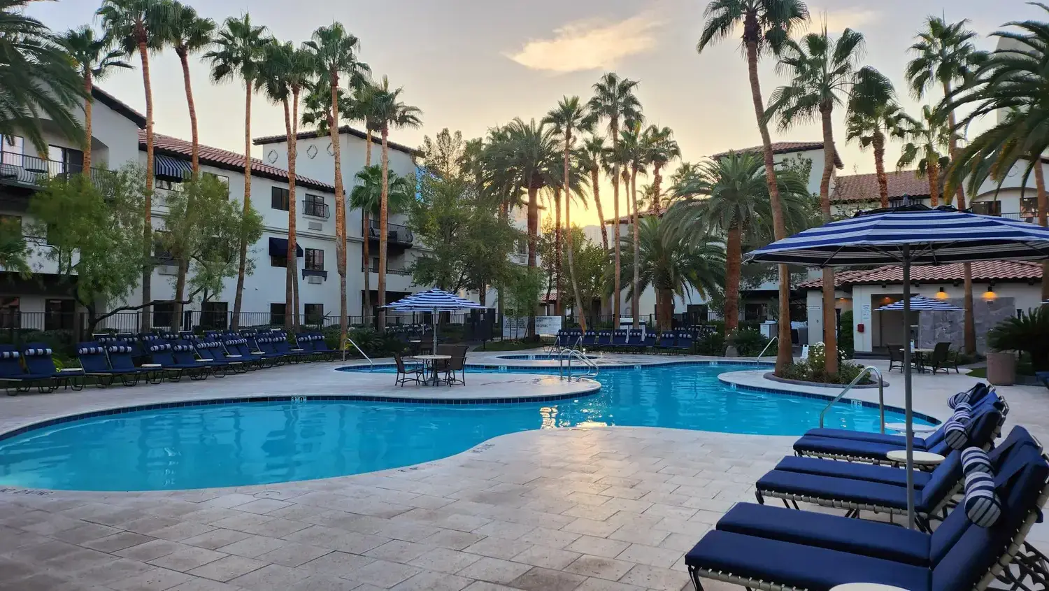 Tuscany Suites & Casino resort pool and guest buildings